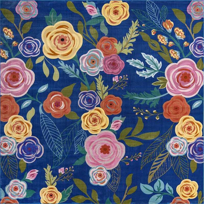 Floral Indoor Rug, Square 10'