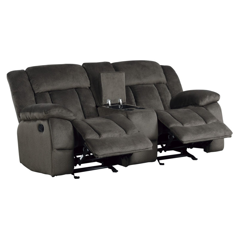 Causeuse inclinable en microfibre 79 po Cloree, Microfibre chocolat / suédine
