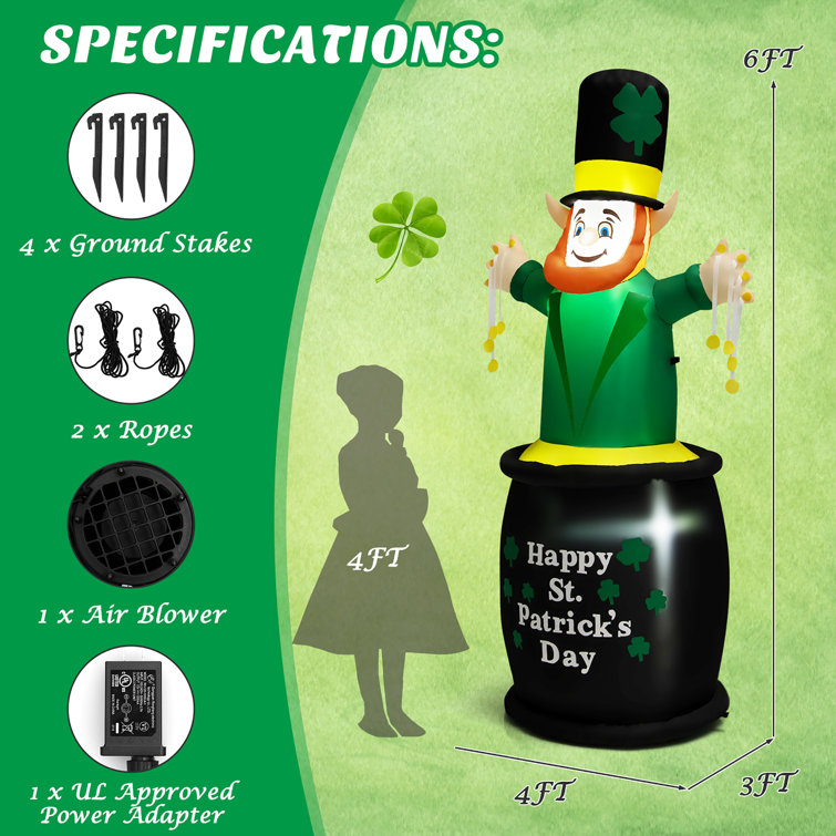 Northlight 12.5 LED Lighted Irish St. Patrick's Day Leprechaun