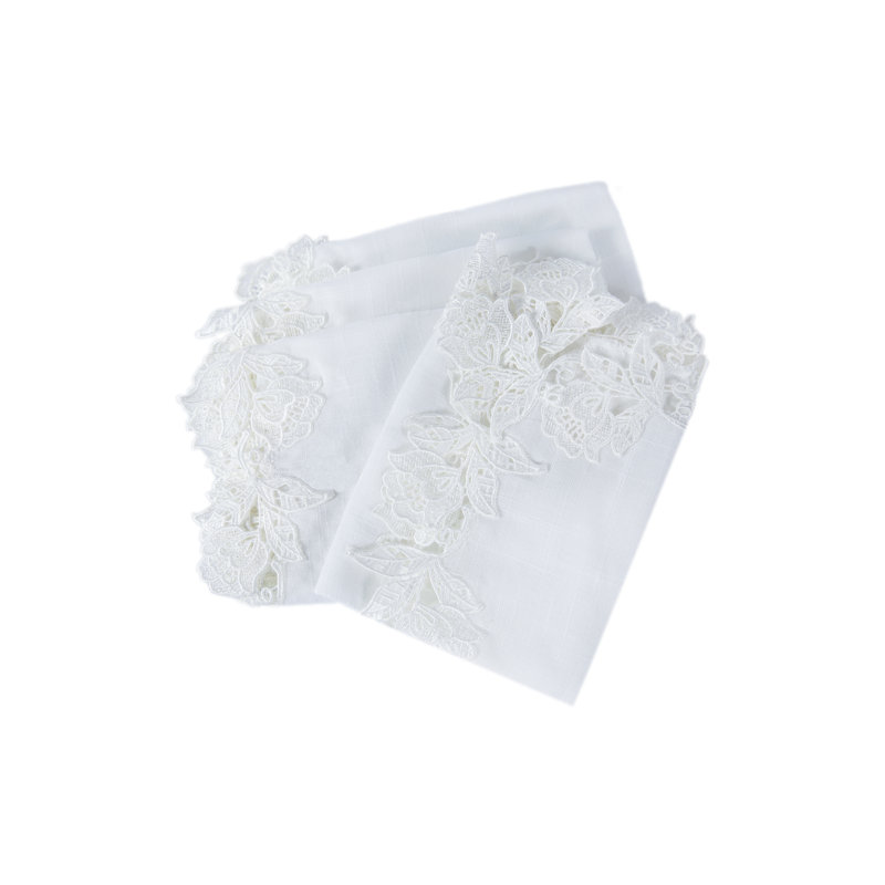 Sharmaine Polyester Square Napkin, White