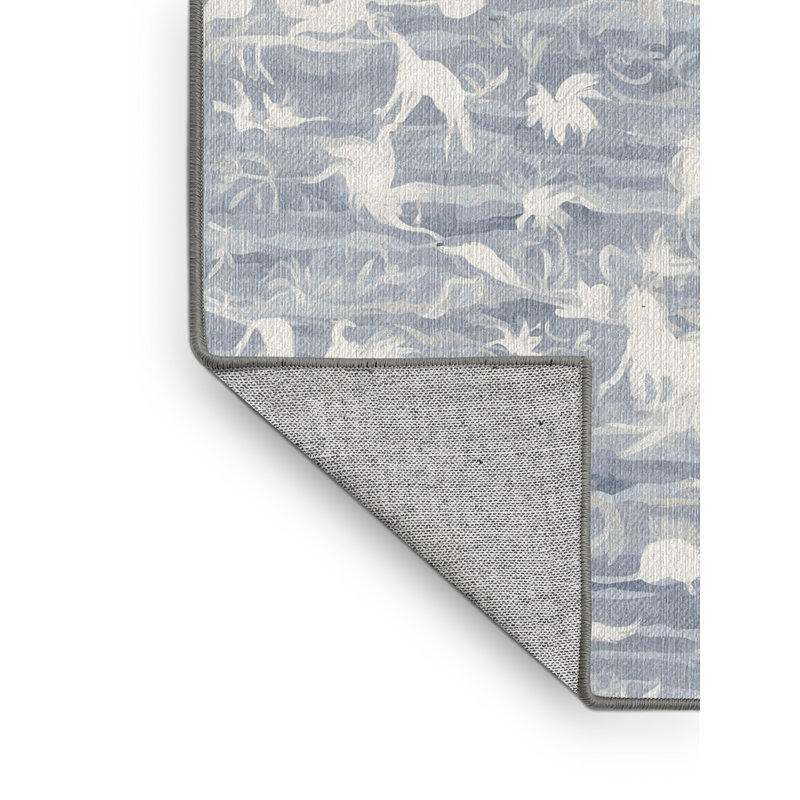 Machine Washable Gray Area Rug, Runner 2' x 5'
