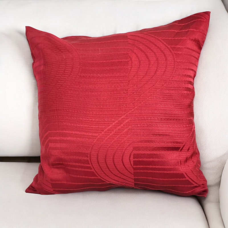 Raducu Indoor / Outdoor Floral Red Square Throw Cushion Cover Pack Of 4