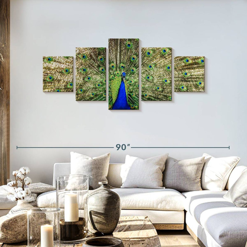 Majestic Peacock Display, 30" H x 68" W
