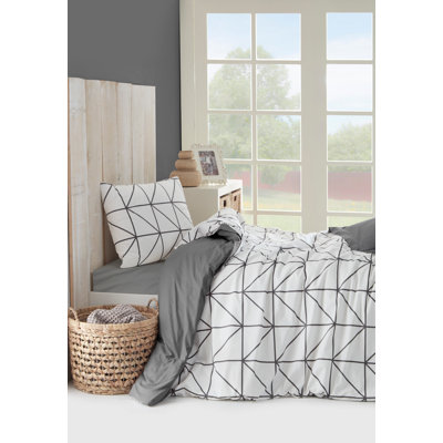 Cotton Geometric Shapes Duvet Cover Set