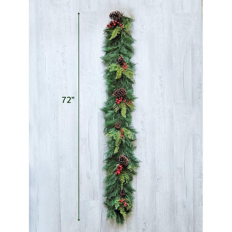 Guirlande 6 'Christmas Red Berry Cedar Pinecone
