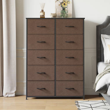 Conanso Dresser for Bedroom with 8 Drawers, Storage Tower with Fabric Bins, Black The Twillery Co.