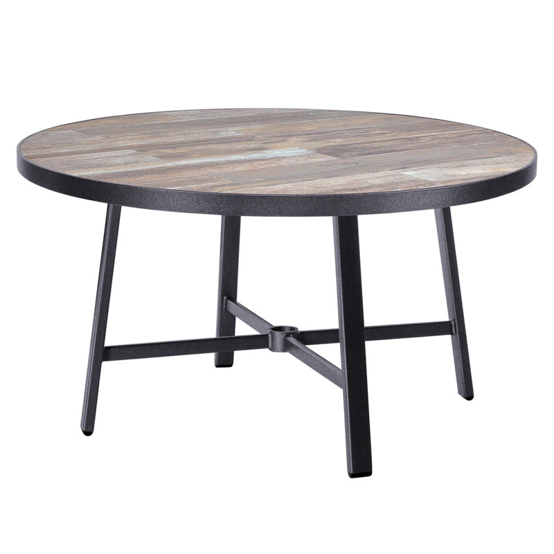 Marin Outdoor Round Dining Table, Venice Beach, 42" W x 42" L x 29.75" H, Graphite