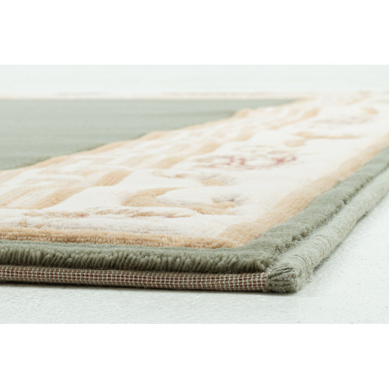 Pelinia Wool Area Rug, Green, Rectangle 60 x 110 cm