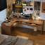 Nut-brown Rectangular Solid Wood with 3 drawers desk-1323818922-1323818923