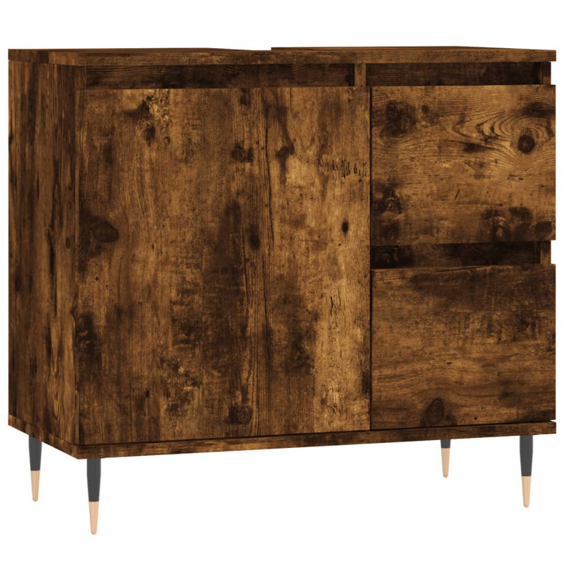 Brizia Bathroom Cabinet, Smoked Oak