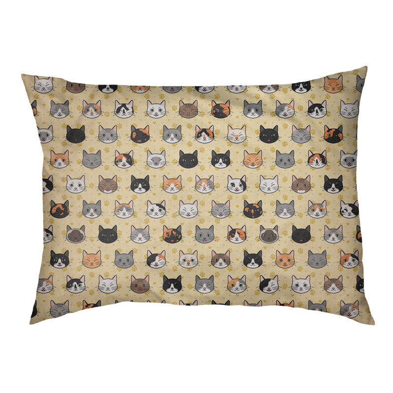 Coussin de créateur de lit pour chat kitty Campion, L 29,5 po x l 19,5 po, Jaune