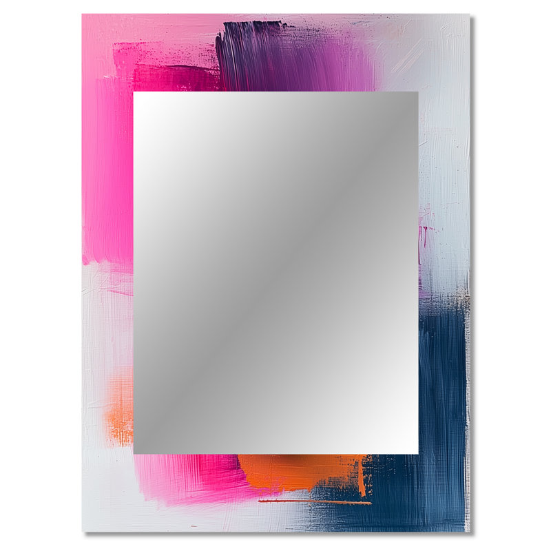 «Gold Ethereal Dream I - Line Art Large Mirror», miroir mural décoratif doré, impression sur métal, 40 po x 30 po