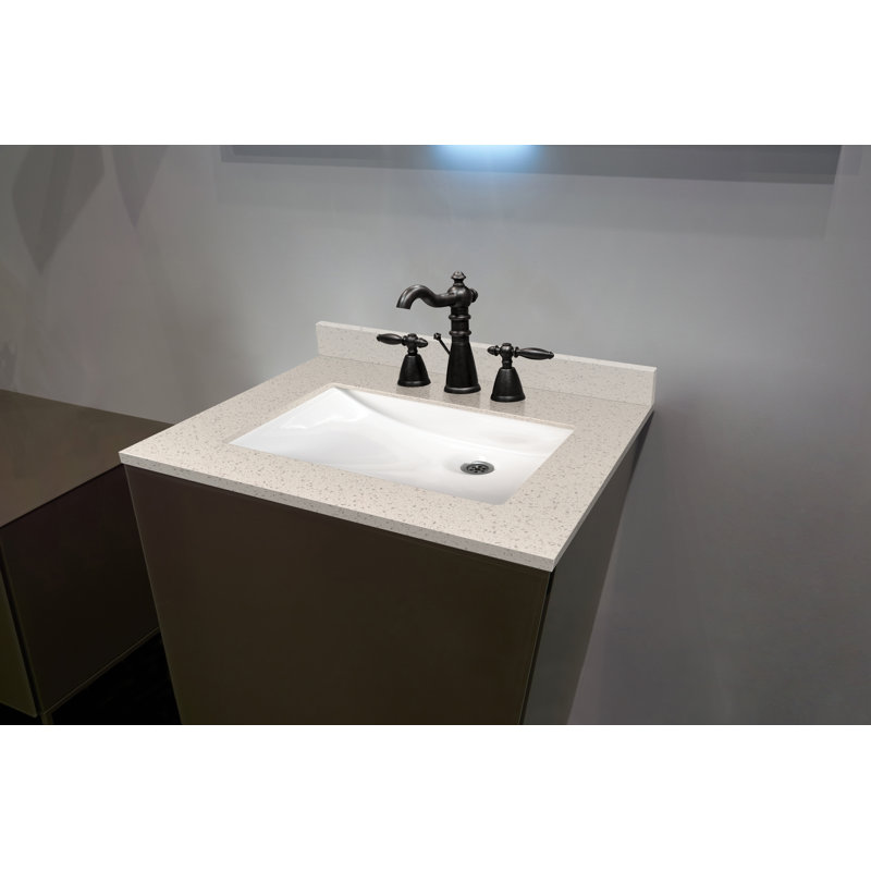 31" Iced White Ceramic Undermount Single Sink Vanity Top