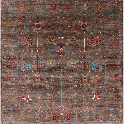 Tapis oriental gris / rouge Rizokarpasso