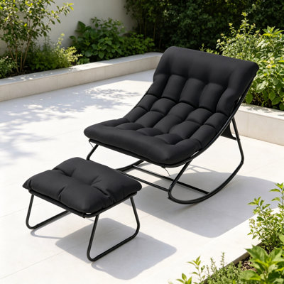 Chaise berçante surdimensionnée et repose-pieds surdimensionnés