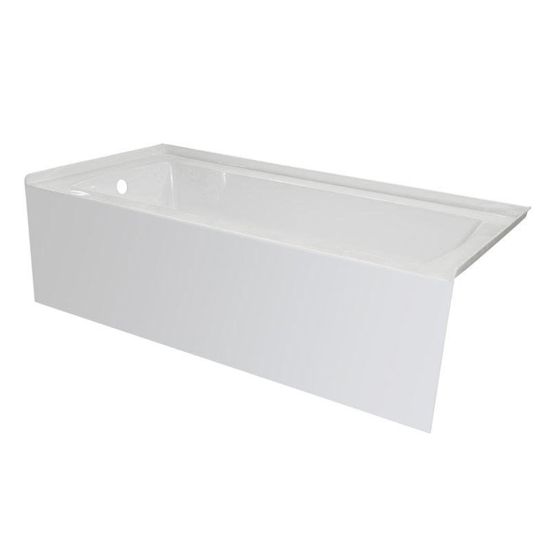 66'' x 30'' Soaking Acrylic Bathtub, Left, White