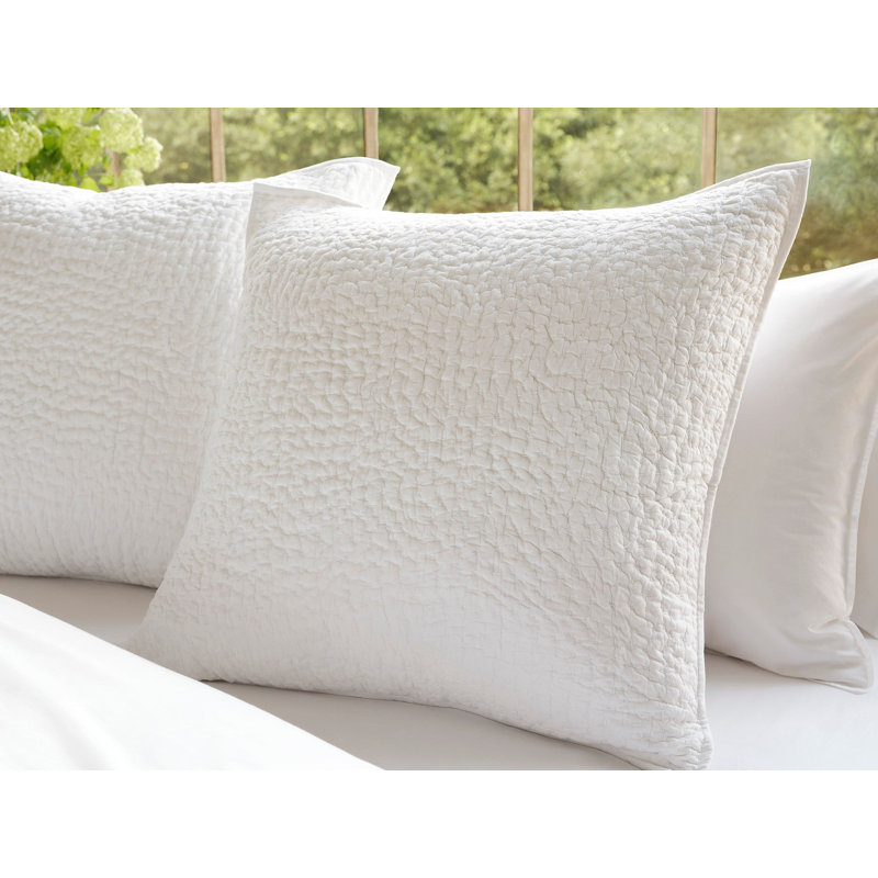 Pebbled Handstitched Organic Sham, Praline
