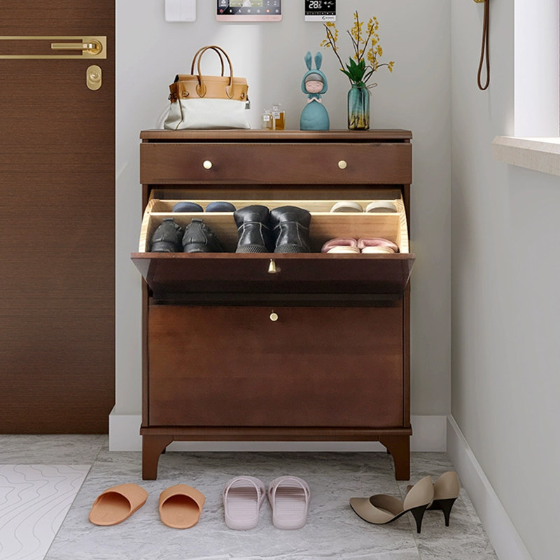 Black Solid wood Shoe Storage