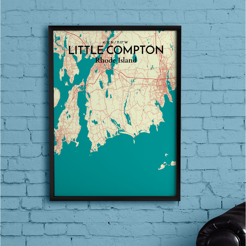 Little Compton City Map - No Frame Print, 70cm H x 50cm W x 0.13cm D