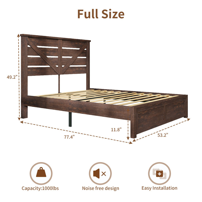 Devaya Panel Bed, Brown, Full