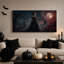 Dame squelette gothique avec des roses rouges et une toile murale d'Halloween au clair de lune-1995284018