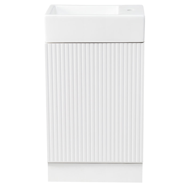 Meuble-lavabo 18,6 po avec meuble-lavabo et tablette à deux niveaux, Blanc