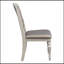 Glamour ensemble de 2 chaises d'appoint en bois à finition argentée avec boutons capitonnés en similicuir capitonnés