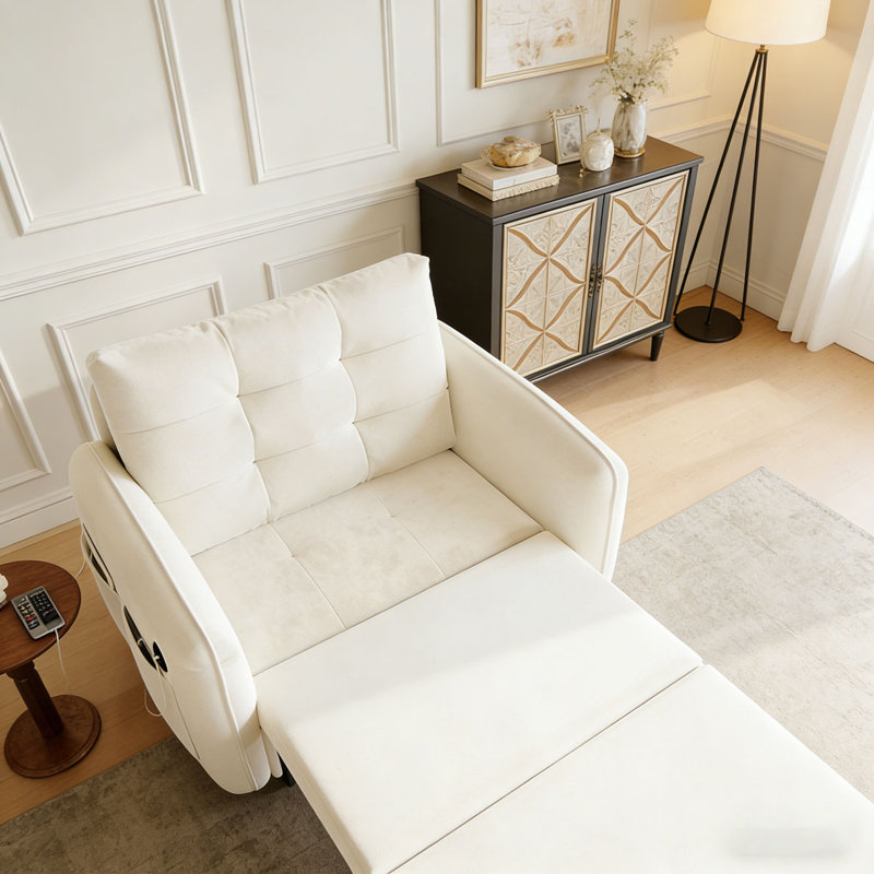 3-in-1 Sleeper Chair Bed, Beige