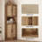 64.7''H Corner Cabinet with Rattan Door