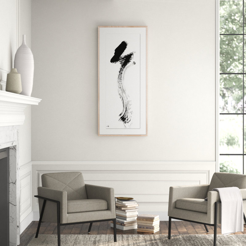 Ascertive Painting by Johan Gert Manschot, 60" H x 27" W x 2.5" D, Natural
