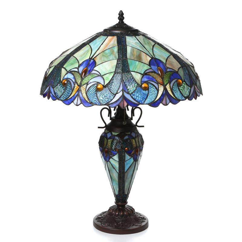 Lampe de table noir/bleu 26 po Beley