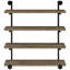 Tablette murale noire et brune de 40 pouces de style rustique avec structure en métal, solution de rangement pratique et chêne ajoute une ambiance