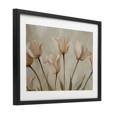«Pale Pink Poppies», reproduction sous verre encadrée, design par Franklyn Gregory
