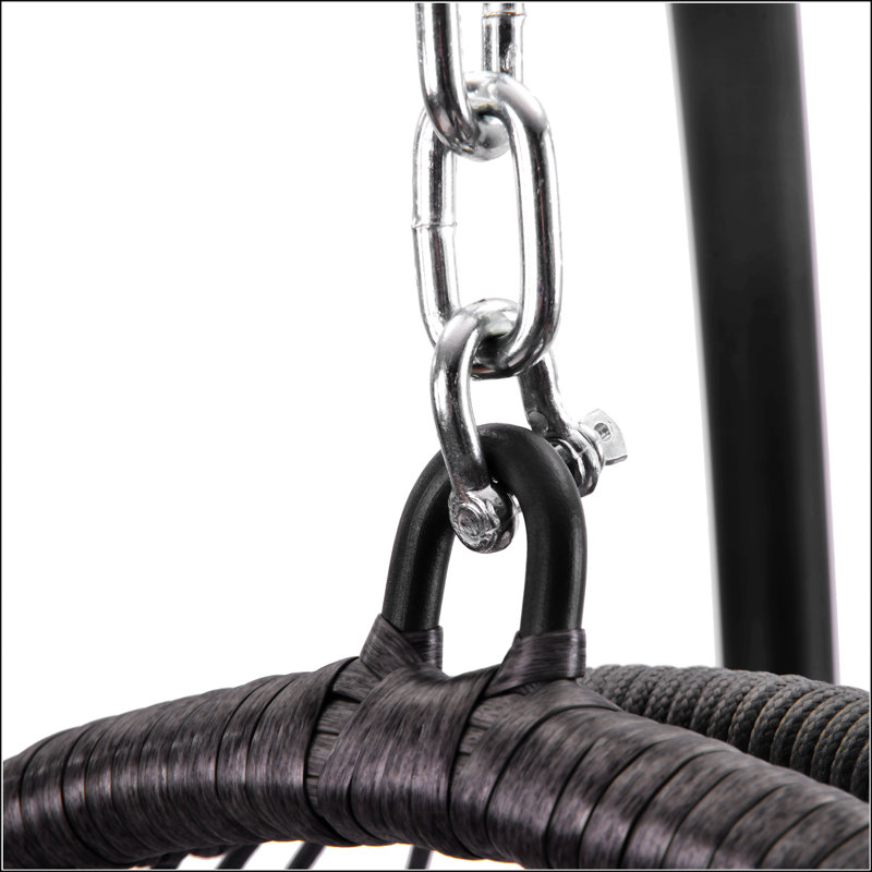 Chaise suspendue en osier pour l'extérieur, Gris
