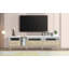 Tv moderne avec 3 tiroirs et tablettes ouvertes, console multimédia pour téléviseurs de 80 po ou moins, centre de divertissement pour salon, conception de couleur assortie