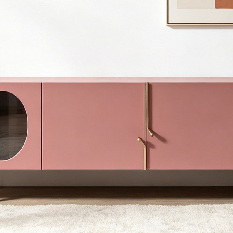 Meuble télé moderne et artistique, Rose