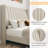 Upholstered Bed Frame With Wingback Headboard-1685033939
