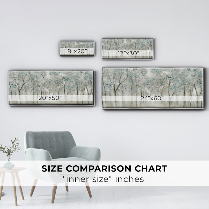 «Neutral Spring», reproduction sur toile, H 12 po x l 30 po x P 1,5 po, Argent