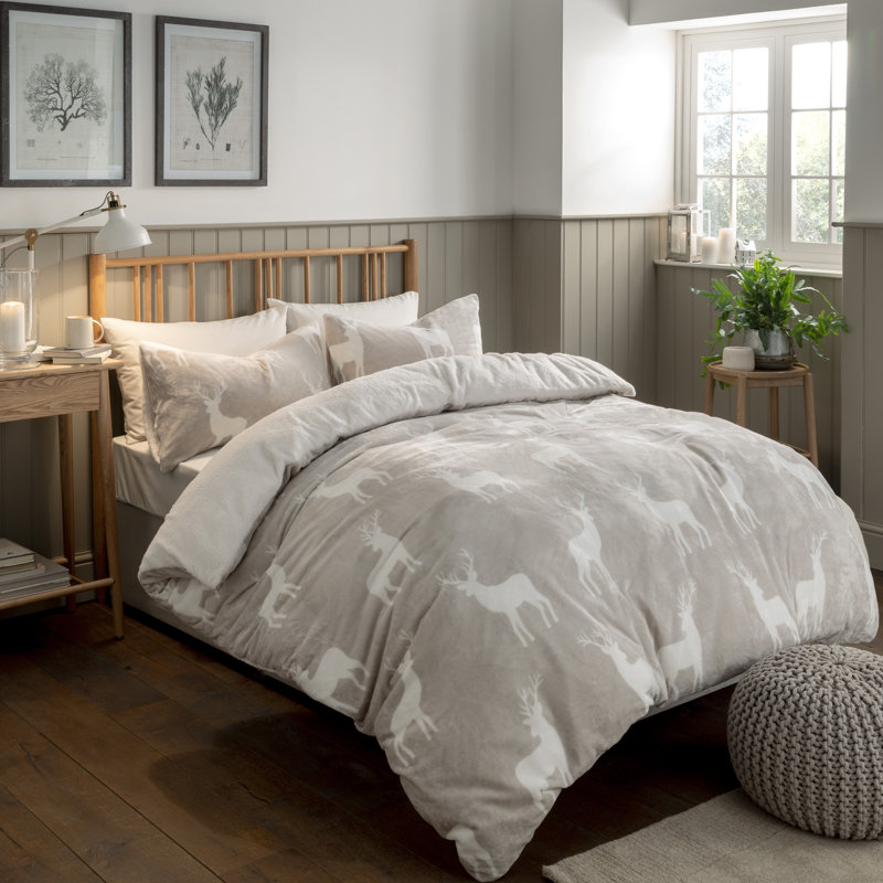 Aamina Animal Print Duvet Cover Set with Pillowcases Included, Natural, Kingsize - 2 Standard Pillowcases