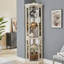 Vitrine de coin lumineuse pour le salon, idéale pour exposer des objets de collection antiques, des bouteilles de vin et des verres à bar avec tablettes réglables-989363989