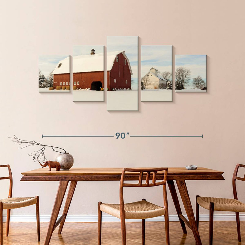 Wintry Finnish Barn, H 42 po x l 92 po