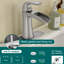 Robinet de lavabo de salle de bain à un trou à poignée simple avec bonde escamotable Topcraft-123810626