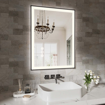 Frameless LED Bathroom Mirror With Smart Dimmable And Anti-Fog Features, UL-Certified For Safety And Durability