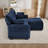 Chenille Upholstered 2-Seater Sectional Sofa With Ottoman-1342498984