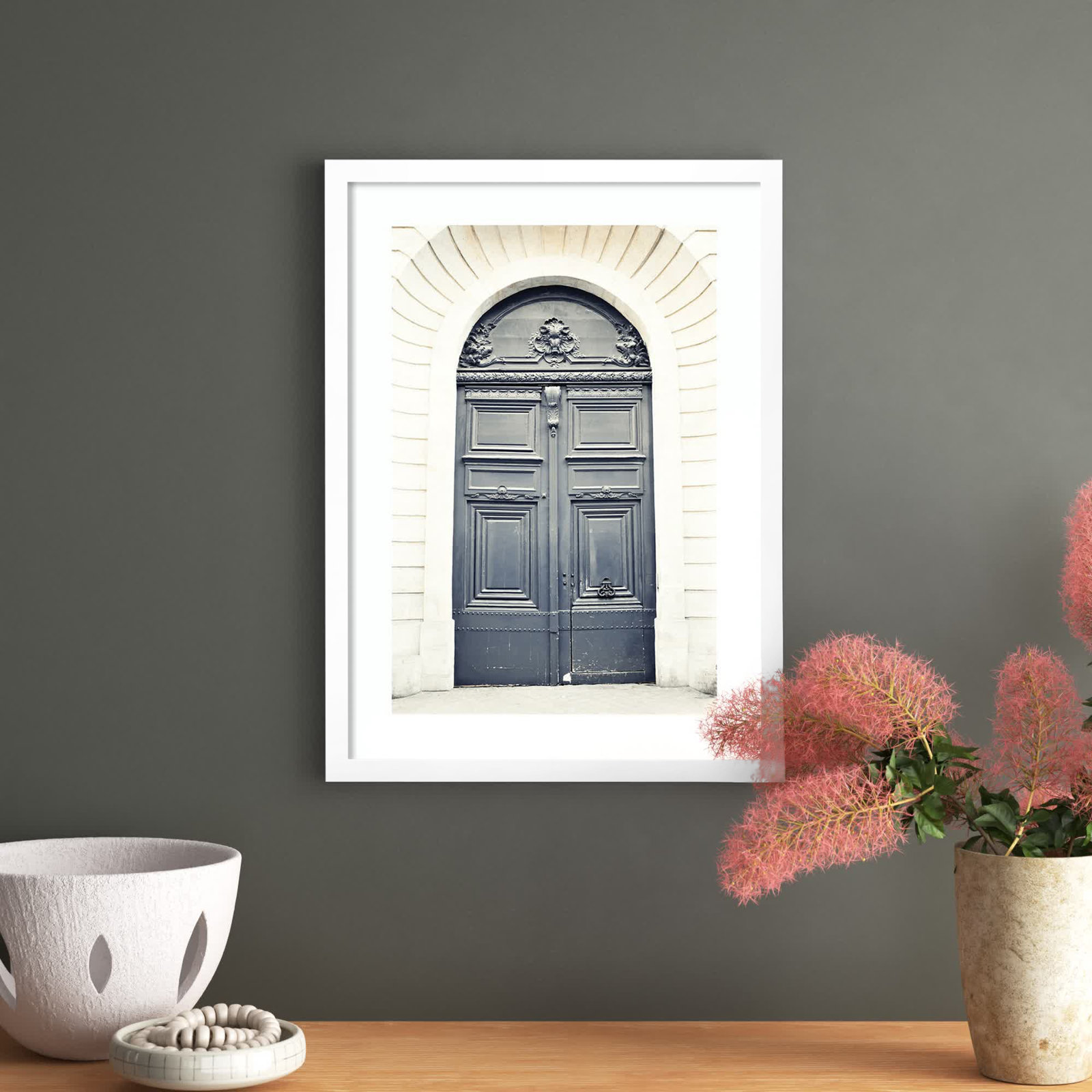Black Paris Door by Caroline Mint, Black, 26" H x 19" W