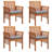 Square 4 - Person Dining Set with Cushions-545941526-545941527