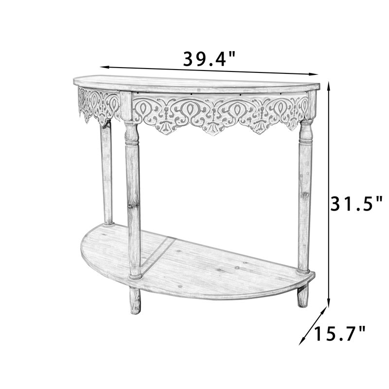 Console 31,5 po de hauteur avec demi-lune, Naturel