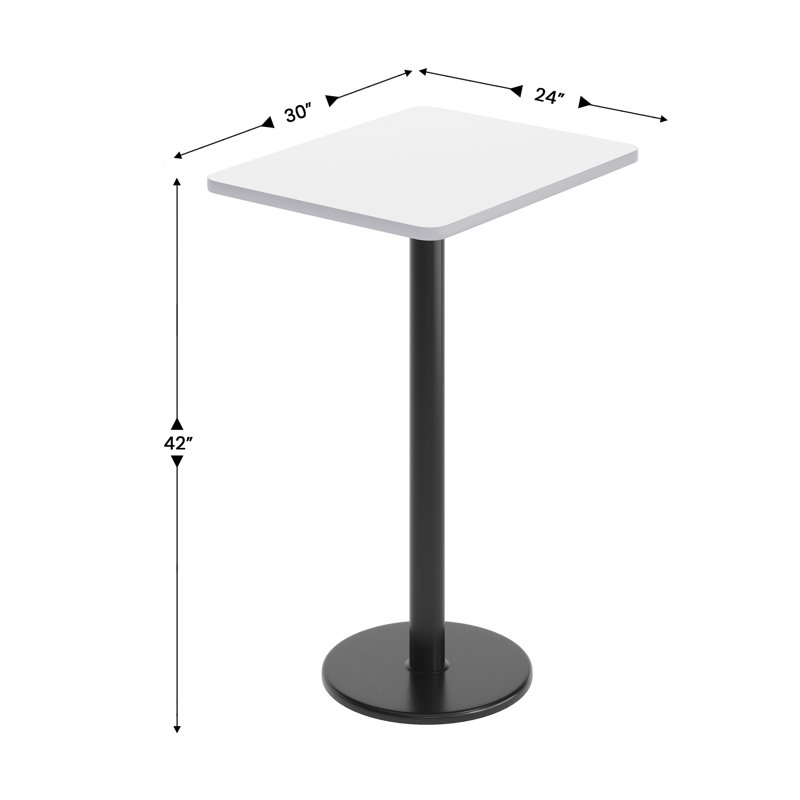 Contemporary Walnut Laminate 43'' Bar Height Table with Round Base