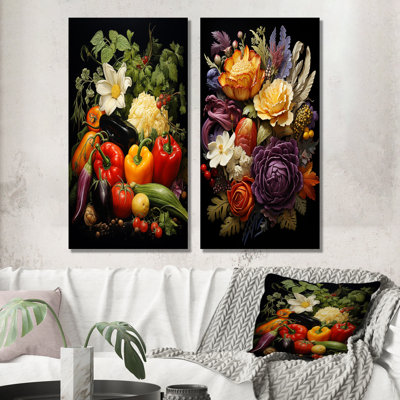 Edible Harmony Blooms - Vegetables Wall Decor Set Of 2