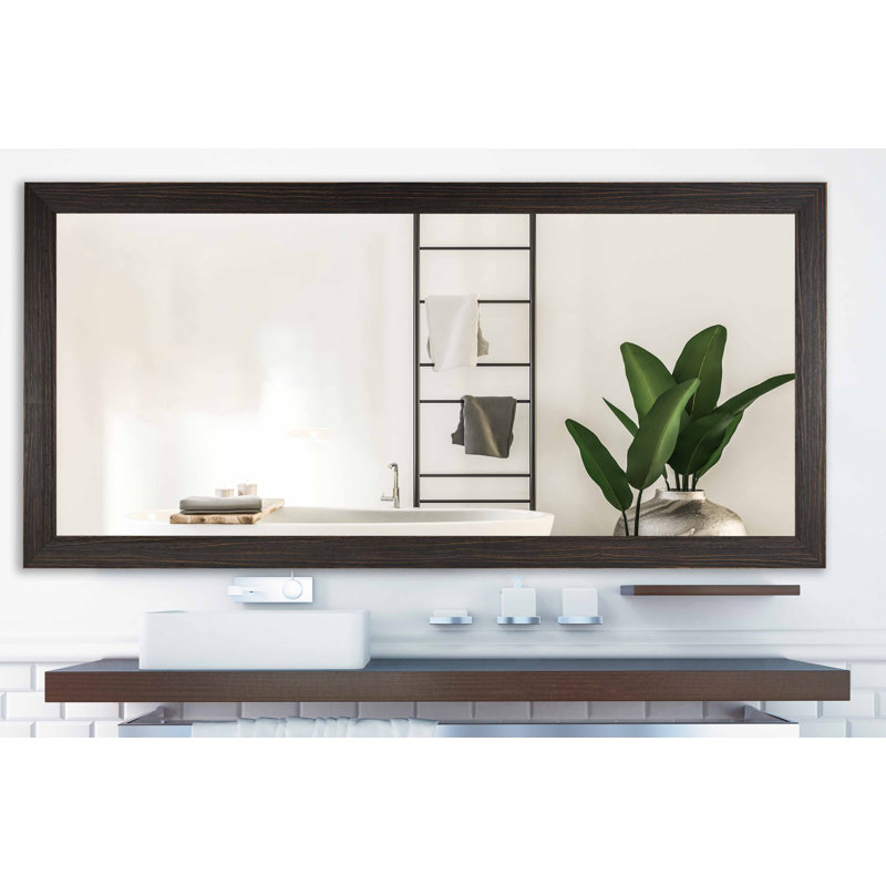 Miroir de salle de bain Dakston, Espresso, 31,75 po x 49,75 po